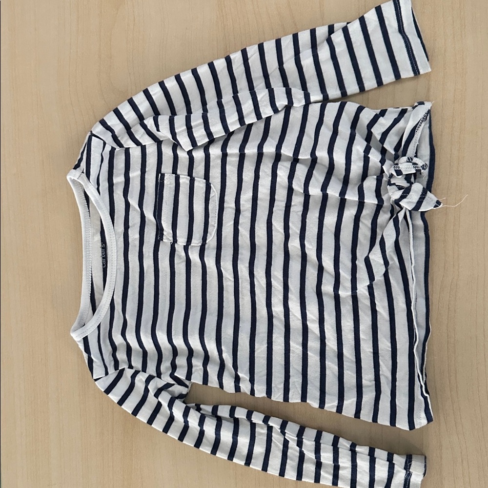 Carter's Navy and White Striped Shirt